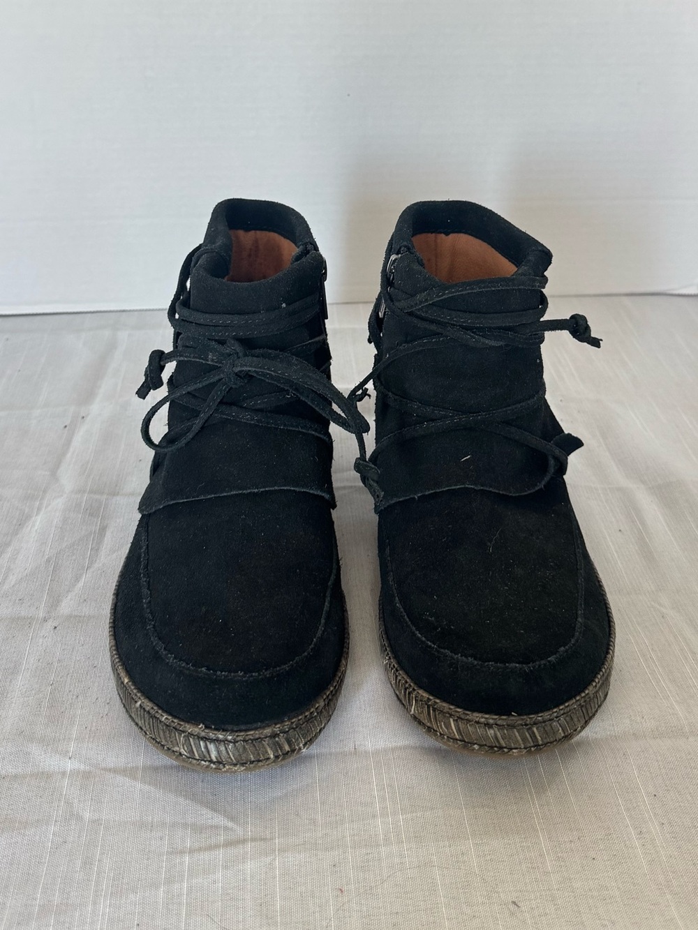 UGG Reid Moc Black Suede Zip Ankle Boots Women's Size 8 - Picture 2 of 10
